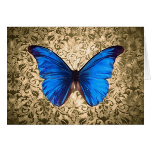 Blaue Monarchschmetterlingsmaube Vintage Kunst