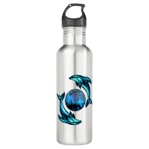 Blaue Mönchsdelfine Edelstahlflasche