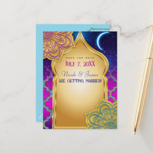 Blaue Mond Arabische Nächte Glamour Gold Save the  Ankündigungspostkarte
