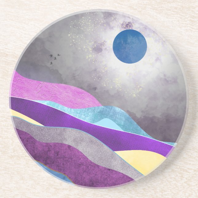 Blaue Mond Getränkeuntersetzer (Vorne)