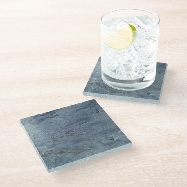 Blaue Mond Glas Untersetzer (Schrägansicht)