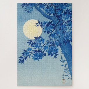 Blaue mondbeschienene Baum: Japanische Kirschblüte