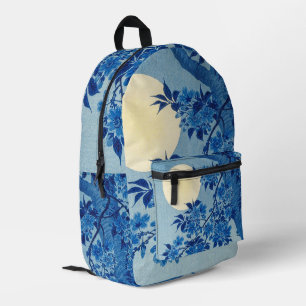 Blaue mondbeschienene Baum: Japanische Kirschblüte Bedruckter Rucksack