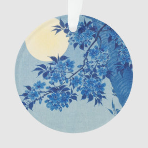 Blaue mondbeschienene Baum: Japanische Kirschblüte Ornament