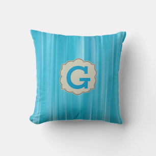 Blaue Monogram-Throw-Pillow-Vorlage Kissen