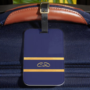 Blaue Monogramm Gepäckanhänger
