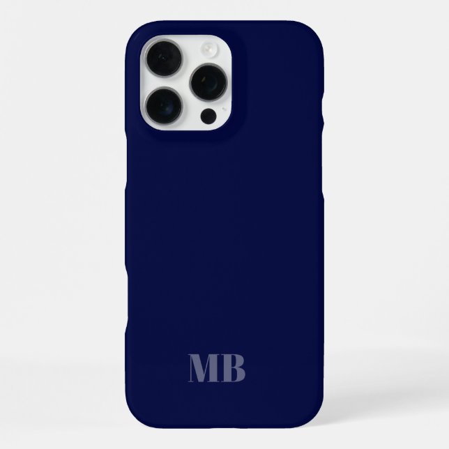 Blaue Monogramm-Initialen iPhone 16 Pro Max Hülle (Rückseite)