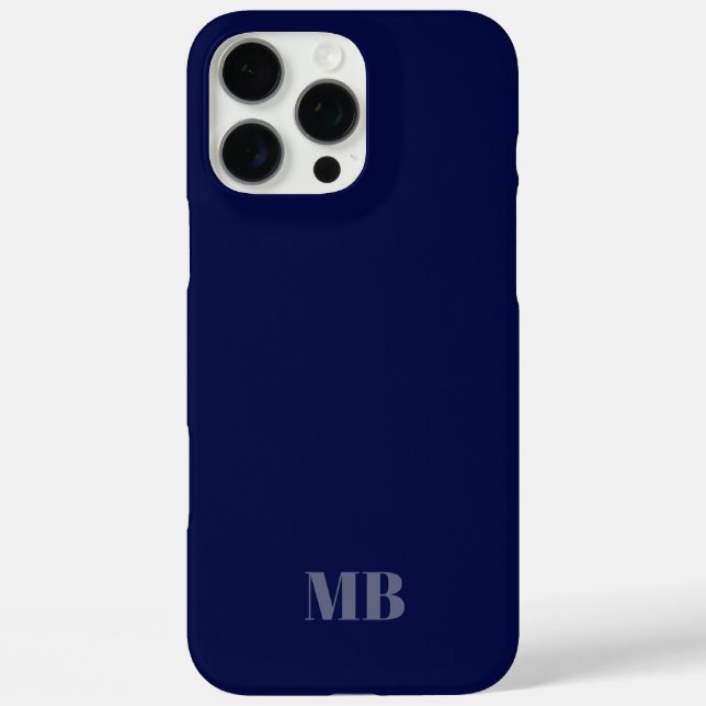 Blaue Monogramm-Initialen iPhone 16 Pro Max Hülle (Rückseite)