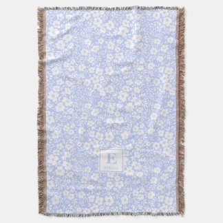 blaue monogrammierte Decke