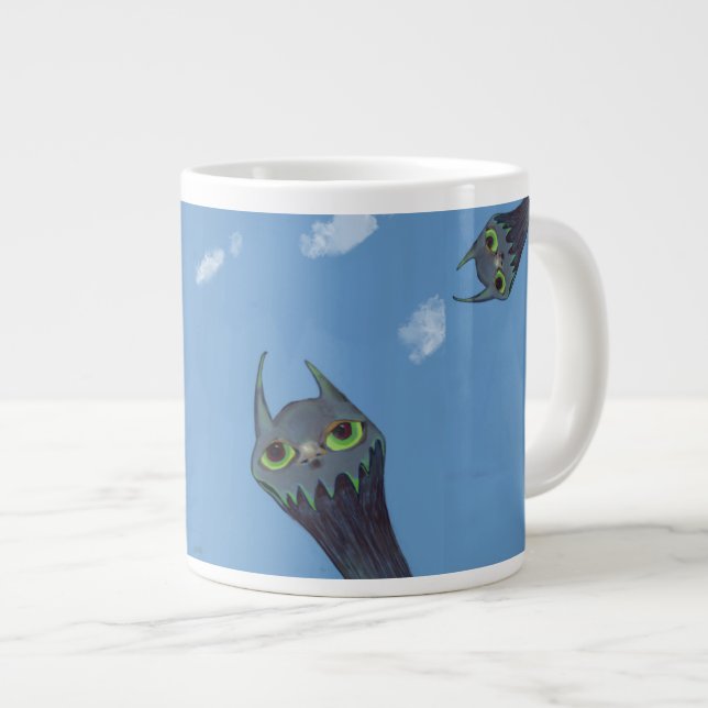 Blaue Monster Jumbo-Tasse (Vorderseite Rechts)