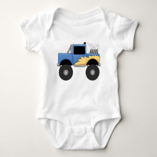 Blaue Monster-LKW-T-Shirts und Geschenke Baby Strampler