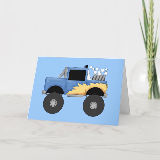 Blaue Monster-LKW-T-Shirts und Geschenke Karte (Vorderseite)