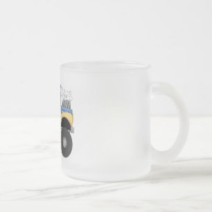 Blaue Monster-LKW-T-Shirts und Geschenke Mattglastasse