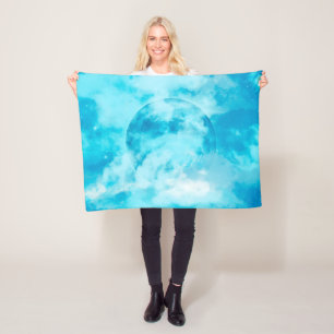 BLAUE MOON ARTISTIC NIGHT SKY FLEECEDECKE