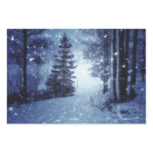 Blaue Moonlit Magische Wälder Winterlandschaft