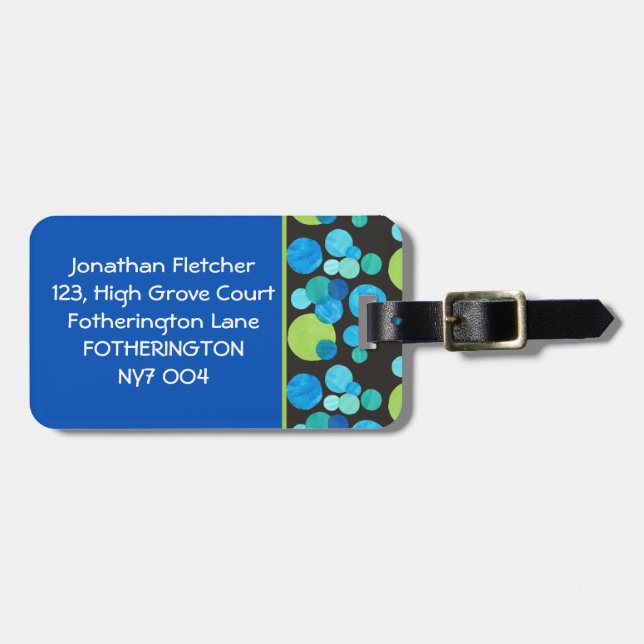 Blaue Moore, Gepäckmarke, blau, grün, schwarz Gepäckanhänger (Vorderseite horizontal)