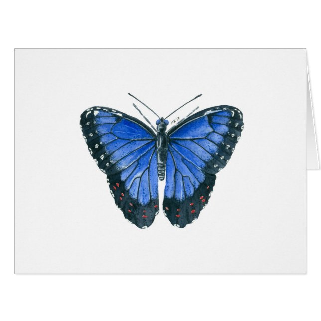 Blaue Morpho-Schmetterling-Aquarellmalerei (Vorderseite (Horizontal))