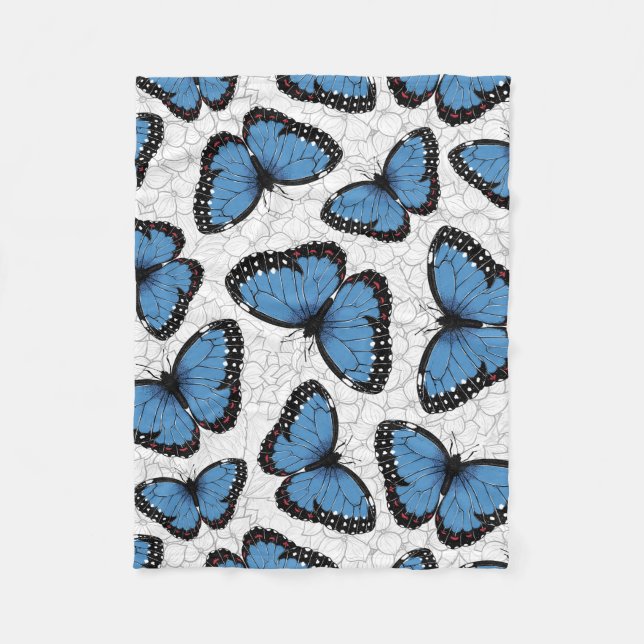 Blaue Morpho-Schmetterlinge Fleecedecke (Vorderseite)