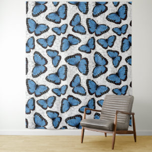 Blaue Morpho-Schmetterlinge Wandteppich