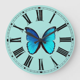 Blaue Morpho Wanduhr