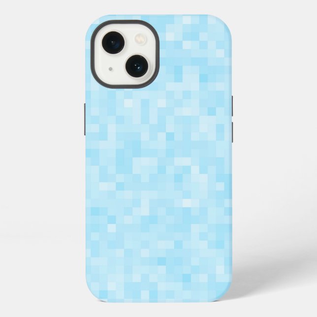 Blaue Mosaik-Pixelation iPhone Hülle (Rückseite)