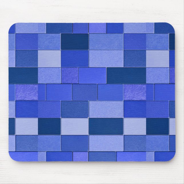 Blaue Mosaikfliesen Mousepad (Vorne)