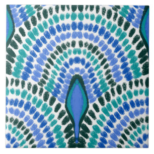 Blaue Mosaikgemälde Scallops Fliese