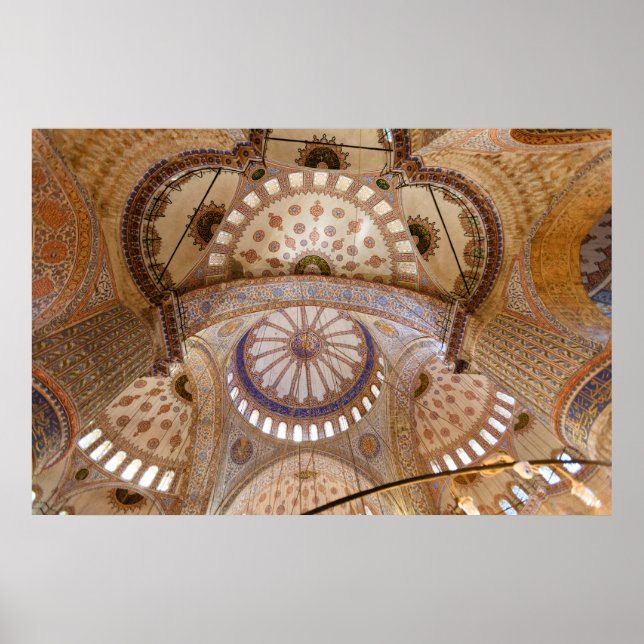 Blaue Moschee Decke Detail Poster (Vorne)