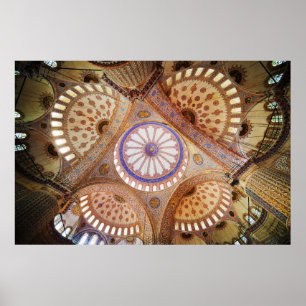 Blaue Moschee-Decke in Istanbul Poster