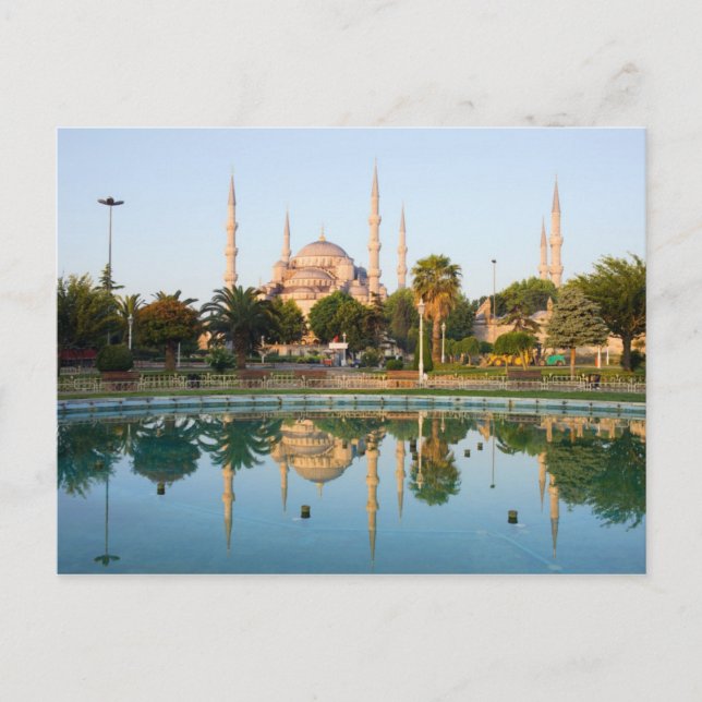 Blaue Moschee in der Morgendämmerung Postkarte (Vorderseite)