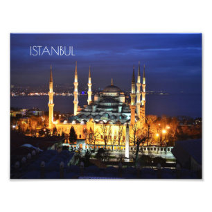 Blaue Moschee Istanbul Nachtansicht Landschaft Tür Fotodruck