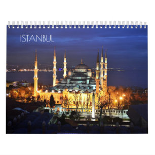 Blaue Moschee Istanbul Nachtansicht Landschaft Tür Kalender