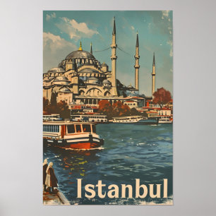 Blaue Moschee Istanbul Vintage Poster