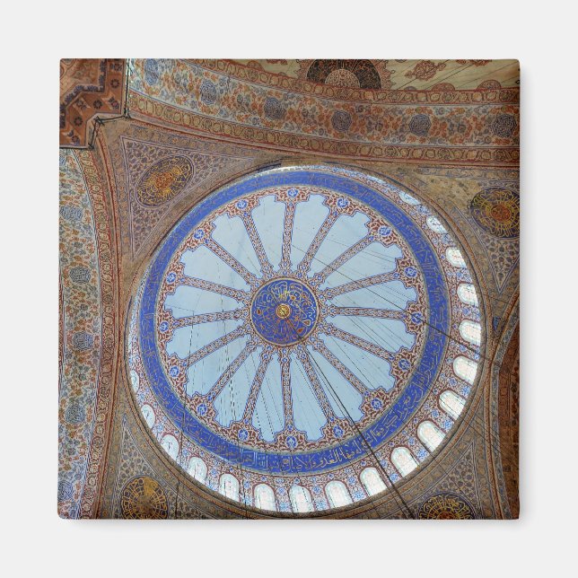 Blaue Moschee Square Magnet (Vorne)
