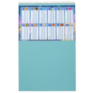 Blaue Multiplikation Tabelle 1-12 Cheat Sheet Kalender