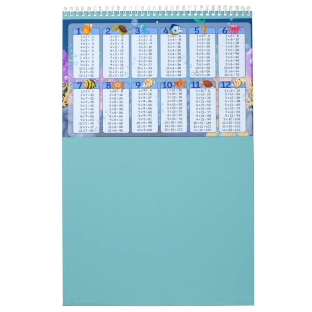 Blaue Multiplikation Tabelle 1-12 Cheat Sheet Kalender (Titelbild)