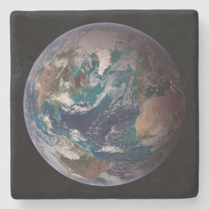 Blaue Murmel Erde (Westliche Hemisphäre) Steinuntersetzer