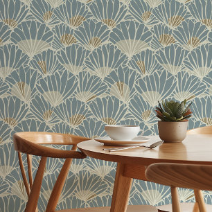 Blaue Muschel Blockprint Peel & Stick Tapete
