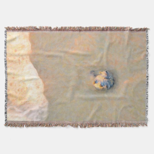 Blaue Muschel im Pfad einer Welle Decke (Vorderseite)