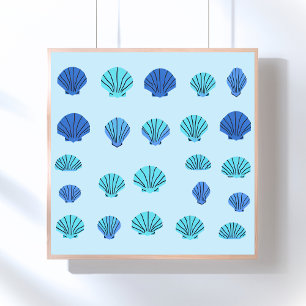 Blaue Muschel Poster