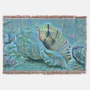 Blaue Muscheln am Strand Decke