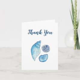 Blaue Muscheln danken Ihnen Dankeskarte