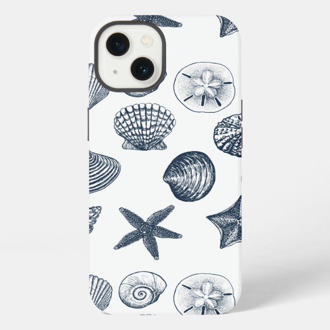 Blaue Muscheln iPhone Hülle (Rückseite)