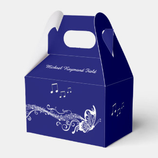 Blaue musikalische Schmetterling-personalisierte B Geschenkschachtel