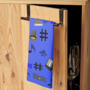 Blaue Musikstifte und -instrumente, Handtuch