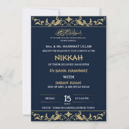 BLAUE MUSLIM WEDING INVITATION EINLADUNG