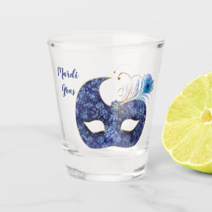 Blaue Muster-Karneval-Maske Schnapsglas