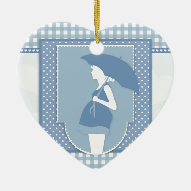 blaue Mutterschaft Keramikornament (Vorne)