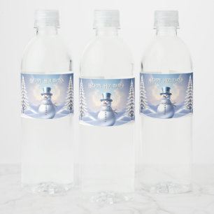 Blaue Mützen-Schneemann-Weihnachtsbaum-Wasserflasc