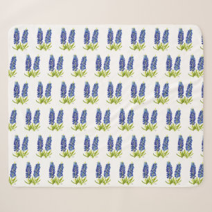 Blaue Mützen Texas Blumen Wildblumen Aquarell Sherpadecke